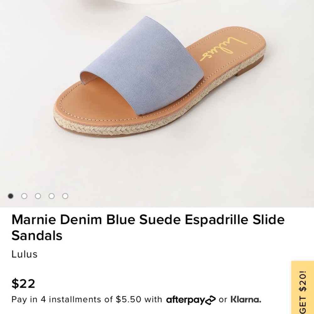 Marnie Denim Blue Suede Espadrille Slide Sandals